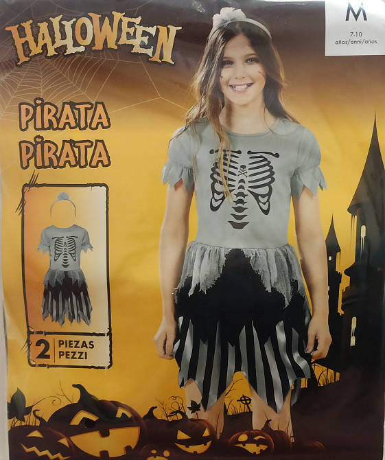 Детское платье с обручем Пиратка на Хеллоуин размер М 7-10 лет серый Киев - изображение 5