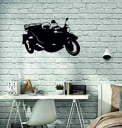 Декоративное настенное Панно «Мотоцыкл с коляской» Декор на стену 90*59 см, Черный Киев