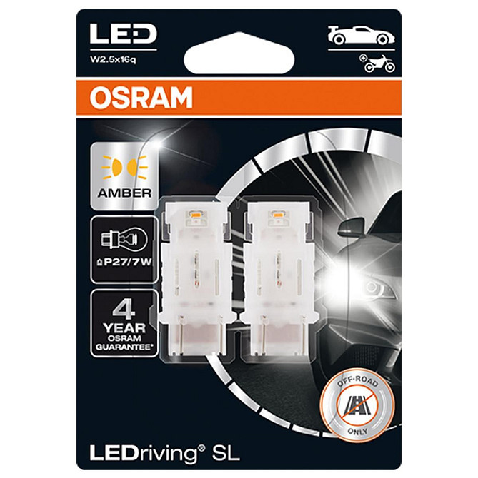 Комплект світлодіодних ламп OSRAM LEDriving SL 3157DYP-02B PY27/7W W2,5x16q 12V Amber (2 шт) Харків - фото 1