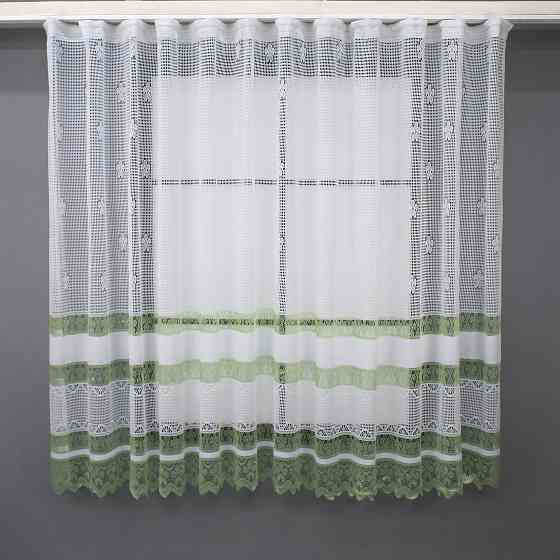 Тюль VR-Textil 1150т Juli Сетка Белый с зеленым 200х155 см (42-0613) Киев