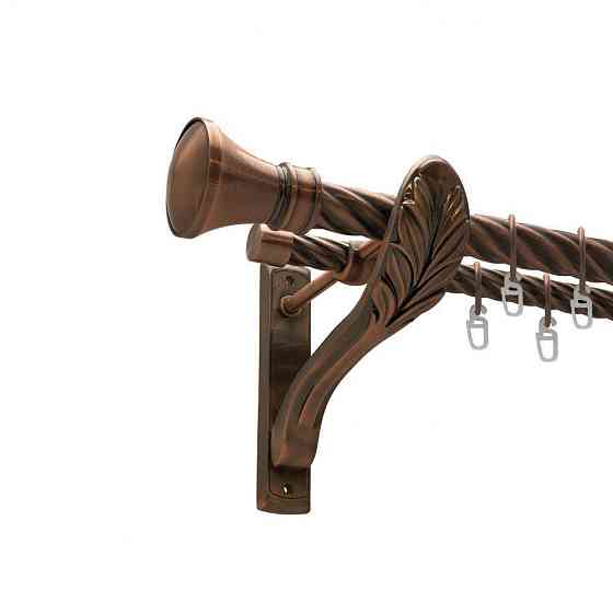 Карниз Orvit Люксор металевий дворядний ретро скручена труба кільце металеве Мідь 25\19 мм 300 см Львов