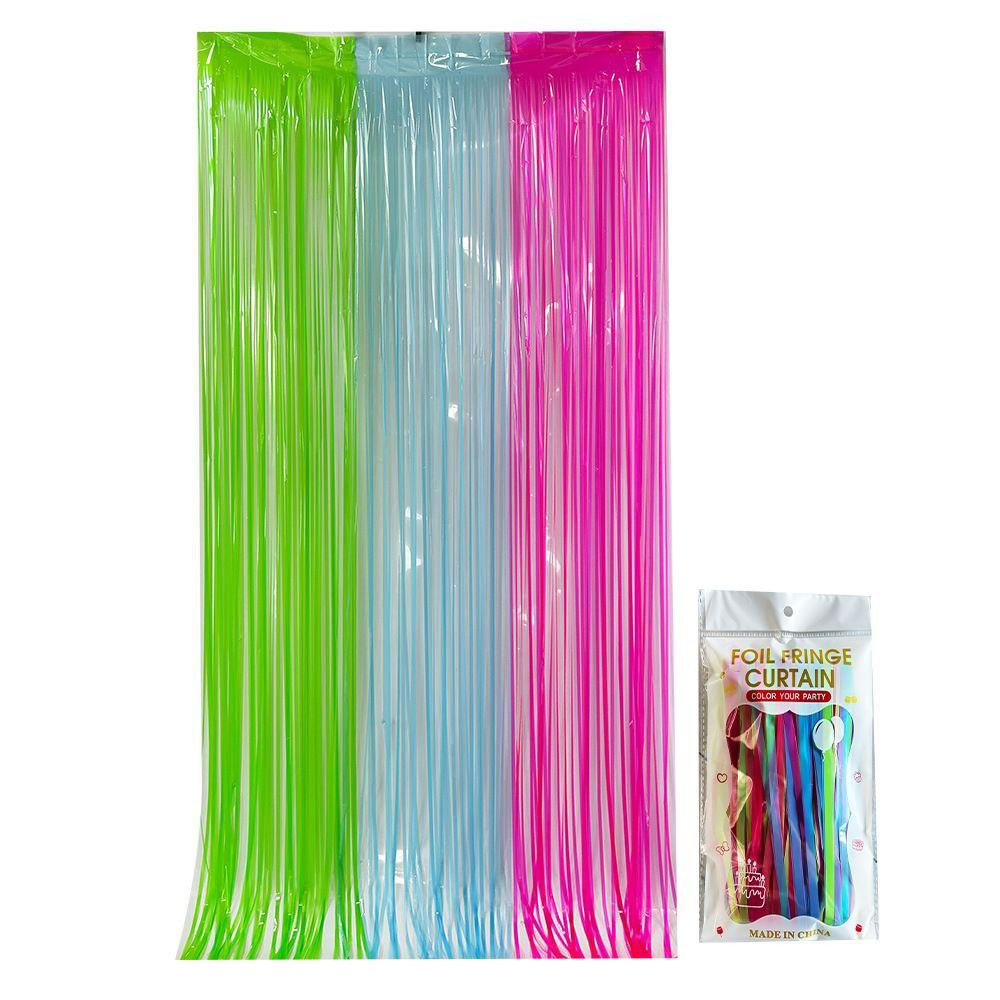 Дощик для фотозони флуоресцентний неоновий святковий 2 м на 1 м різнобарвний Київ - фото 1