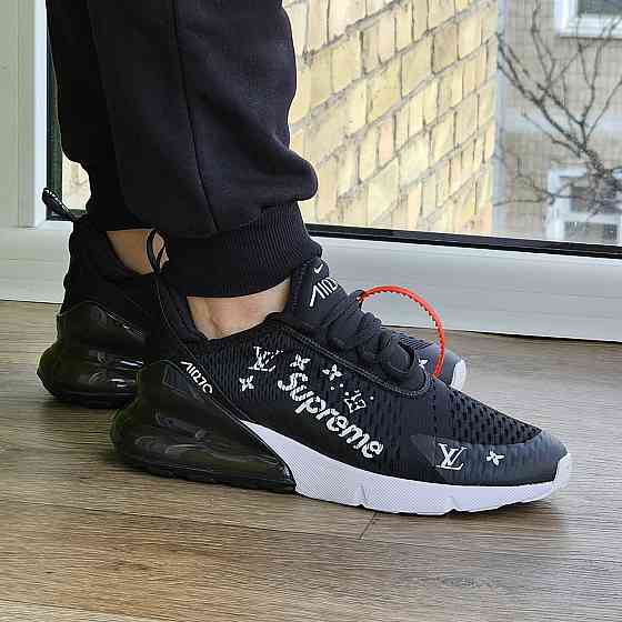 Кроссовки Nike 270 Мужские Черные Найк с Амортизацией Тканевые Летние Сеточка (размеры: 41,42,43,44,45) - 001 Днепр