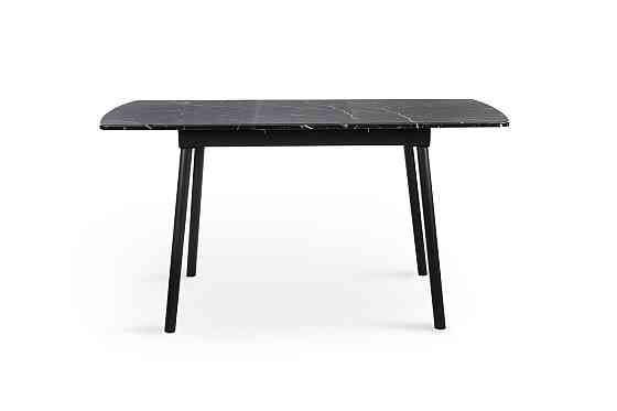 Стіл Соло 110(+35)*70 чорний метал/мрамор чорн Киев