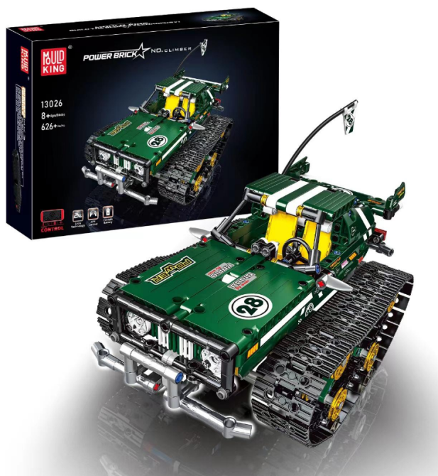 Конструктор гоночна машина на гусеничному ходу на дистанційному керуванні на 626 деталей, зелений Кам'янець-Подільський - фото 1