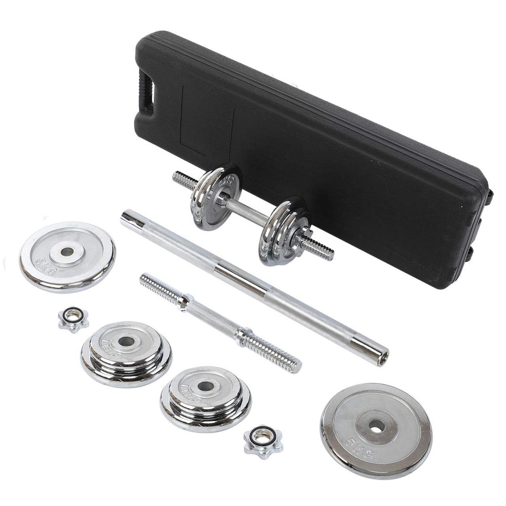 Набір гантелей зі штангою 3в1 у пластиковому кейсі 30 кг Zelart 9639 Київ - фото 7