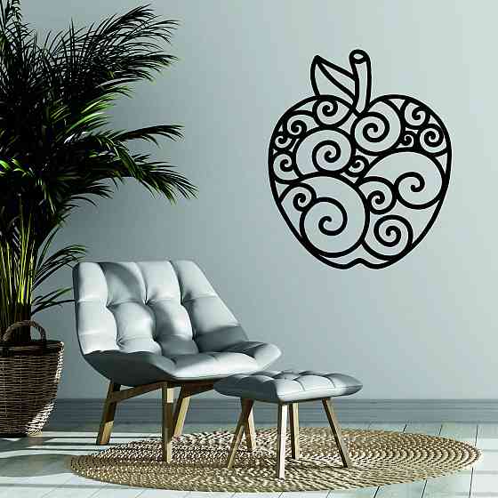 Декоративное настенное Панно «Яблоко» Декор на стену 70*59 см, Черный Киев