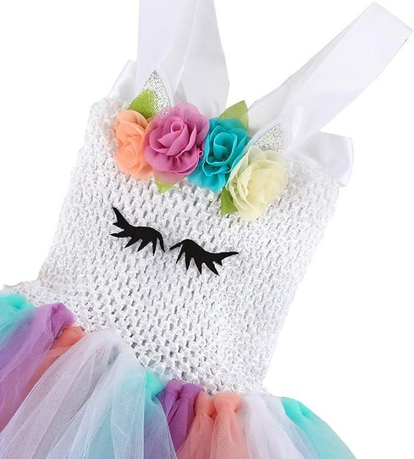 Платье Единорога на 5–6 лет с пышной юбкой, обручем, крылышками, карнавальный костюм на День рождения Хэллоуин Киев - изображение 7