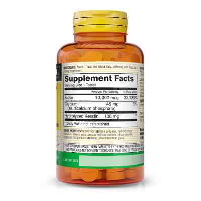 Вітамін Mason Natural Біотин 10000мкг з кератином, Biotin Plus Keratin, 60 таблето (MAV-17655) Вінниця