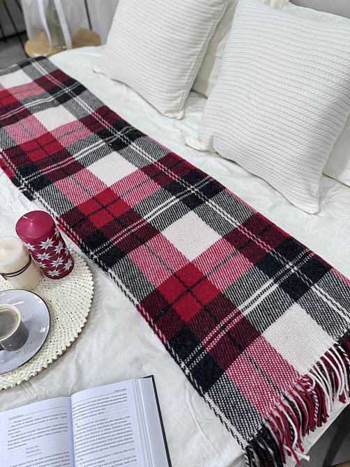 Vladi Плед Vladi 170x210 см вовняний 70% червоно-чорний Нова Зеландія 02/NOAH Коломия - фото 5