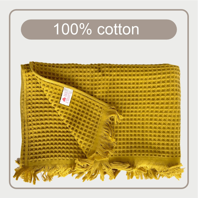 Вафельний рушник Lovely Svi - бавовна-  для ванної, готелів, спа - XXL 90х180 см -Жовтий (402437) Київ - фото 3