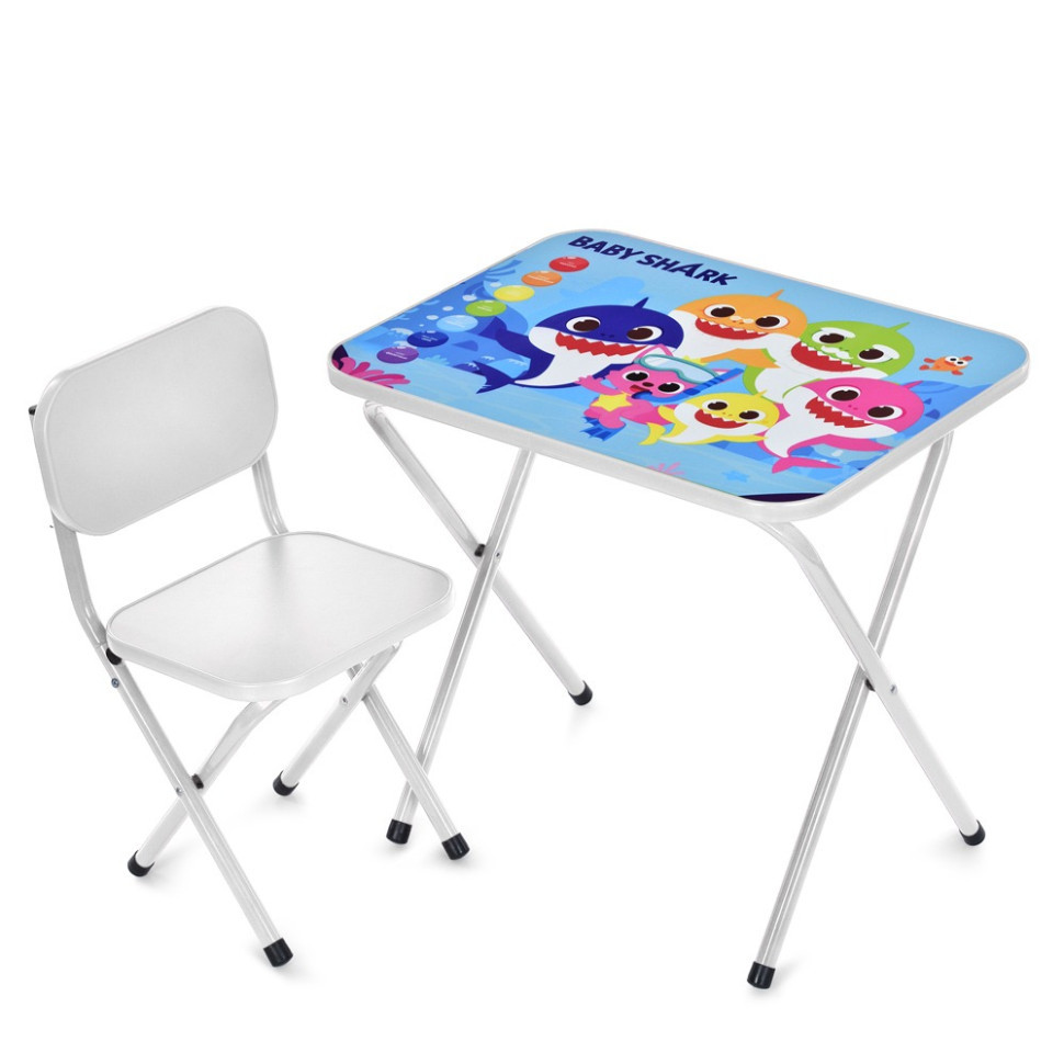 Дитячий столик складаний зі стільчиком M 5960-1 срібний Вінниця - фото 1