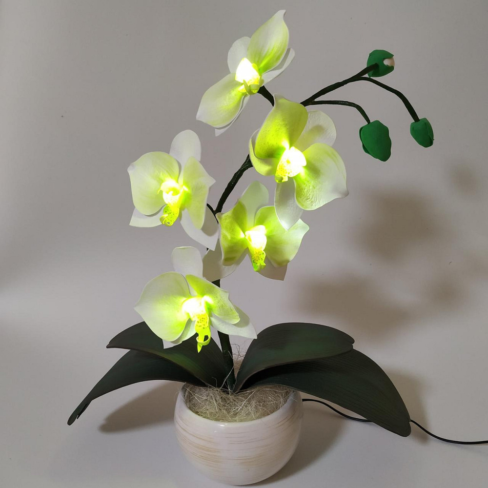 Світильник-нічник "Орхідея Біло-салатова" Дніпро - фото 1