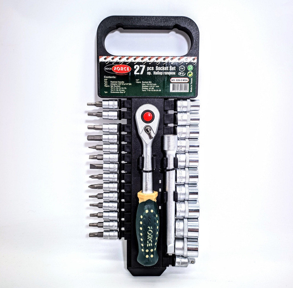Набір головок і біт з тріскачкою 26пр. 1/4