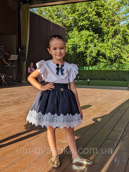 Шкільна блузка короткий рукав з брошкою на 116-140 Кривий Ріг - фото 4