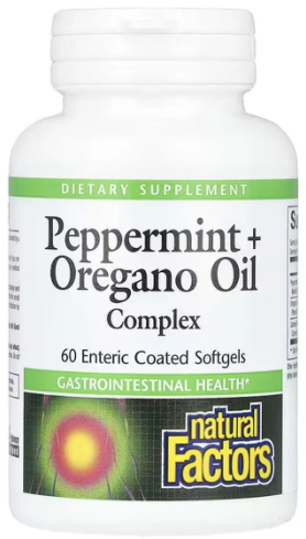 Комплекс перцевої м’яти і масло орегано  Natural Factors Peppermint Oregano Oil Complex 60 капс Київ - фото 1
