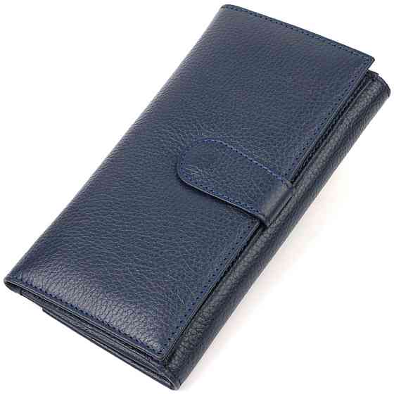 Надійний портмоне унісекс із натуральної шкіри флотар Синє (CANPELLINI) Київ