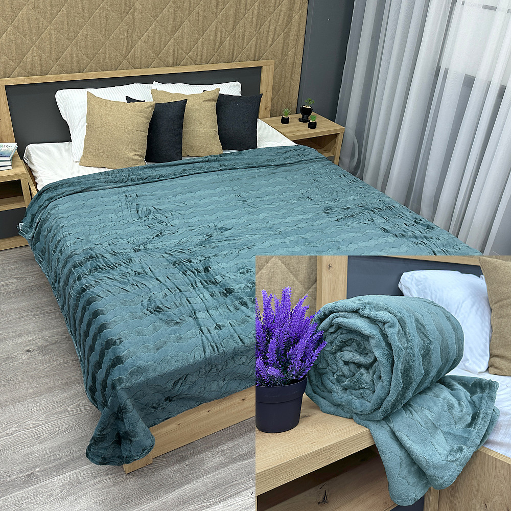 Плед-покривало 200х230 см (+-5см) Лазурний (87-246) Київ - фото 1