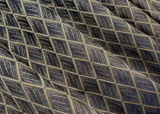 Комплект готових штор VR-Textil Жакард RUBI № 1759ш Темно-синій з бежевим 150х300 см 2 шт (33-0720) Київ