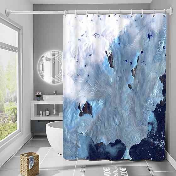 Шторка для ванни з поліестеру водонепроникна Bathlux 180x180 см з кільцями, фіранка для ванної кімнати Кам'янець-Подільський