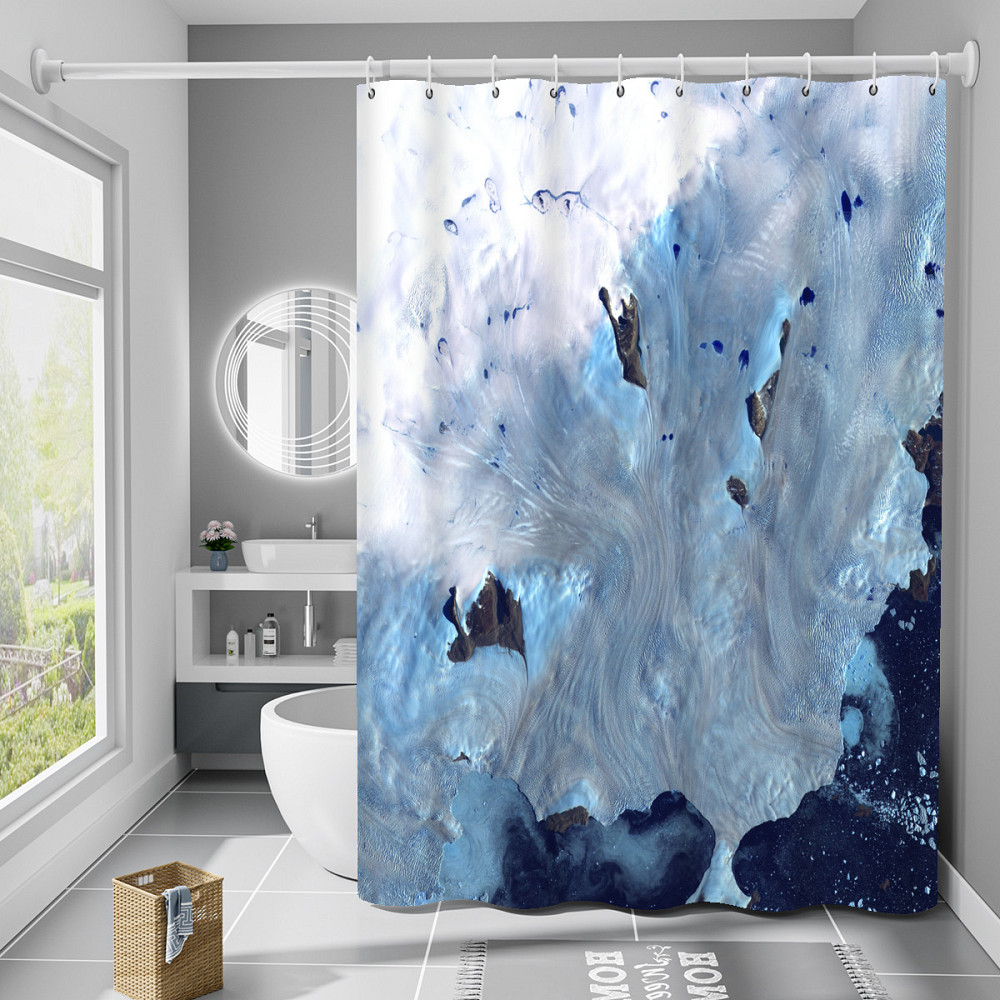 Шторка для ванны из полиэстера водонепроницаемая Bathlux 180x180 см с кольцами, занавеска для ванной комнаты Каменец-Подольский - изображение 1