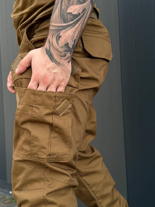 Військові штани літні койот ріп-стоп, тактичні чоловічі штани для армії, польових умов та активного носіння Львів - фото 2
