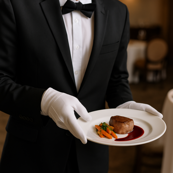 Рукавички офіціанта – білі текстильні рукавички для сервісу, банкетів та ресторанів. Харків