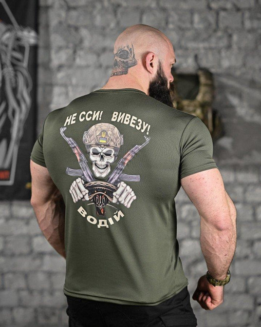 Тактична вологовідводна футболка водія олива ДЛ6480 Одеса - фото 4