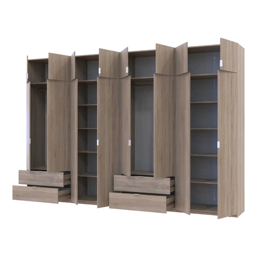 Шкаф для одежды Doros Лукас Дуб сонома 4+4 ДСП 360х50х240 DRS-011712 (42005143) Днепр - изображение 2