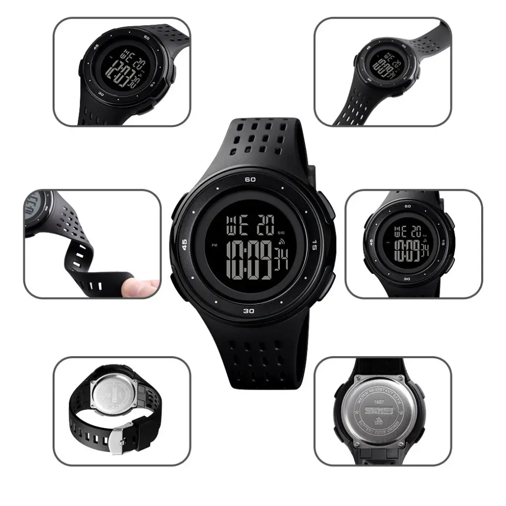 Чоловічий наручний годинник Skmei 1537 (Чорний) Вінниця - фото 5