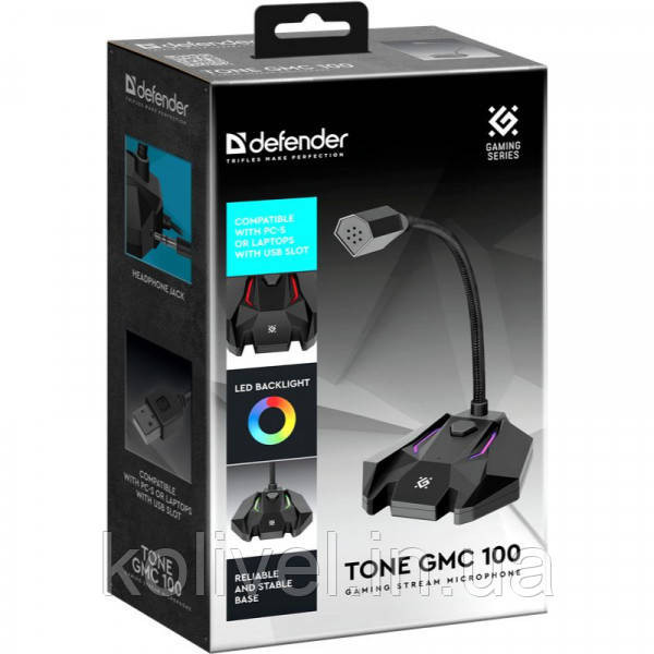 Ігровий стрім мікрофон Defender Tone GMC 100 USB (64610) Київ - фото 5