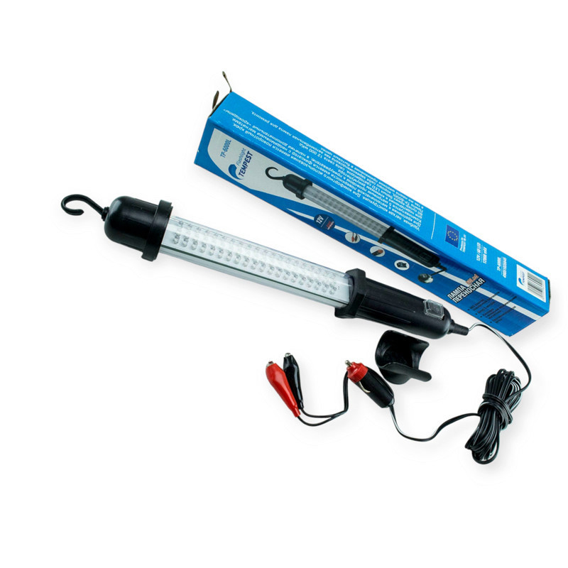 Ліхтар-перенесення діодний 60 led 12В, 5 м, клеми+прикурювач, гачок, магніт Мукачево - фото 1