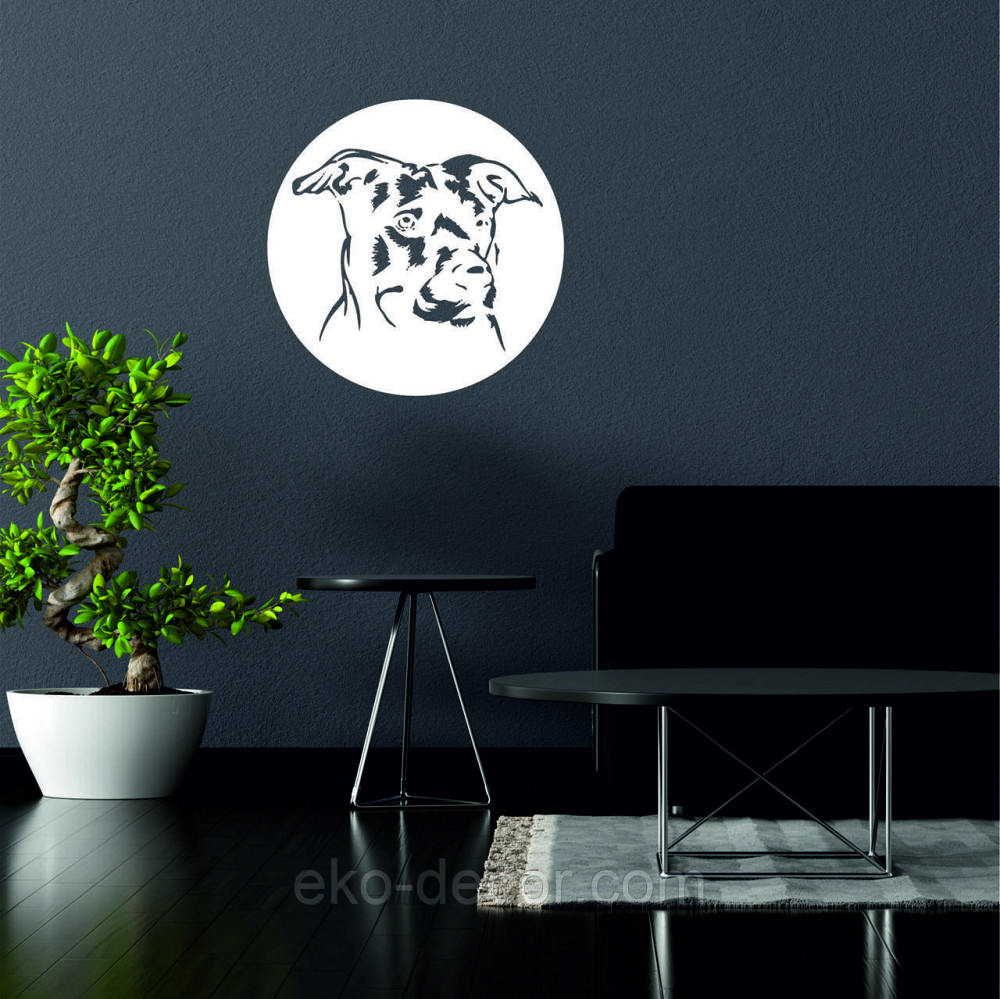 Декоративне настінне Панно «Собака», Декор на стіну 90*90 см, Білий Київ - фото 2