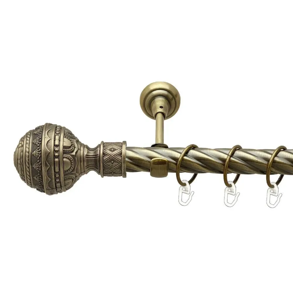 Карниз Orvit Арабеска металевий однорядний відкритий скручена труба кільце металеве Антик 25 мм 240 см Львов - изображение 1