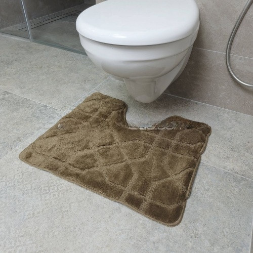 Килимок для ванної кімнати 60*50см U-виріз Геометрія Standard бежевий поліпропілен Дариана Житомир - изображение 4