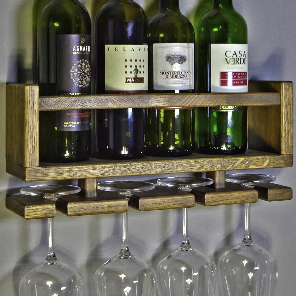 Настенная винная полка 