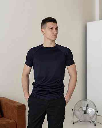 Тактична мілітарі футболка кулмакс темно-синя чоловіча Pobedov Ergo Київ