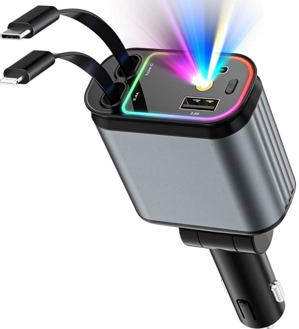 Автомобільний зарядний пристрій Starry Sky з висувним кабелем. Киев - изображение 3