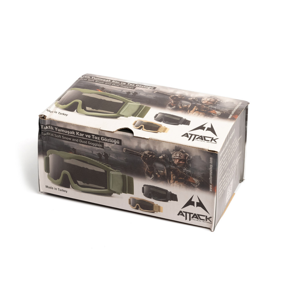 Окуляри тактичні армійські Attack захисна маска для військових із захистом від запотівання Чорні Кам'янець-Подільський - фото 4