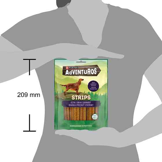 Ласощі AdVENTuROS для дорослих собак, смужки, зі смаком оленини, 90 г Київ