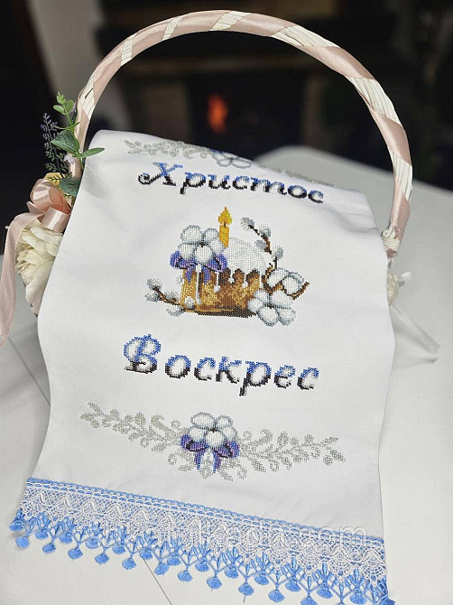 Пасхальный рушник для вышивки бисером (нитками) Дніпро - фото 2