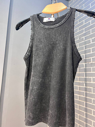 Майка женская YI FANG 501-2733 вареная рубчик порезанные швы one size, черный, one size Киев - изображение 12