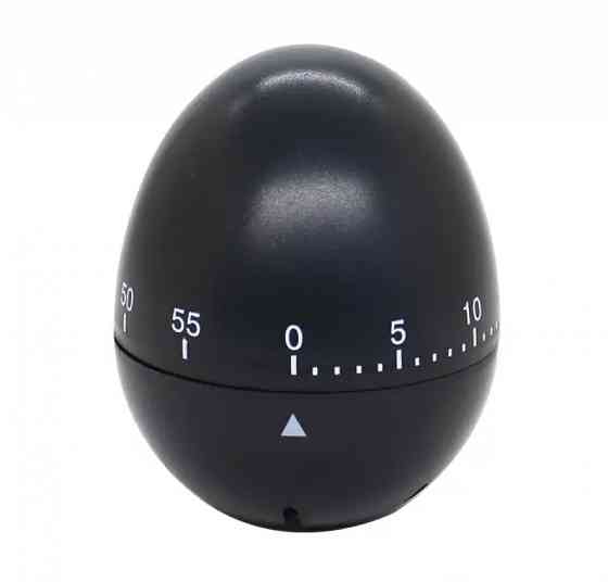 Кухонний механічний таймер Яйце на 60 хвилин, чорний Вінниця