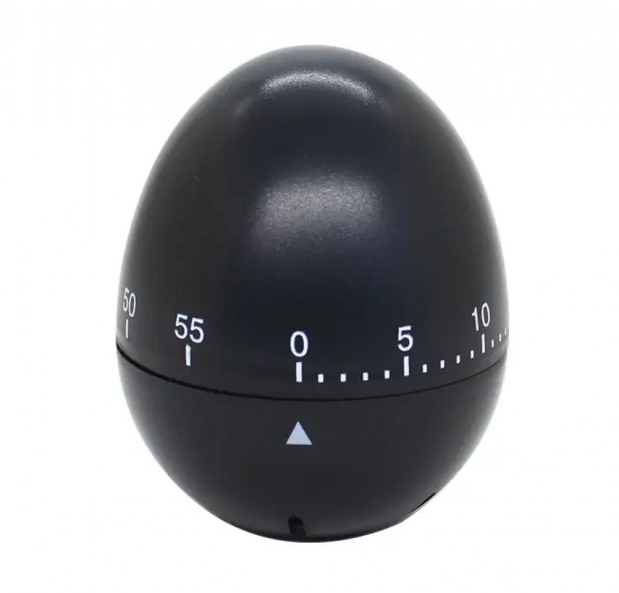 Кухонний механічний таймер Яйце на 60 хвилин, чорний Вінниця - фото 1