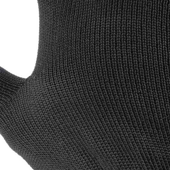 Рукавичка трикотажна з платіровкою, жовті ПВХ крапки, 60% бавовна / 40% поліестер, 10", клас в’язки 7, чорна, 90 г INTERTOOL Київ