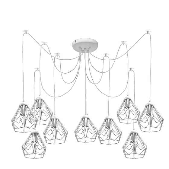 Подвесная люстра паук лофт 9 ламп Е27 белая Milan NL 538-9 W Одесса