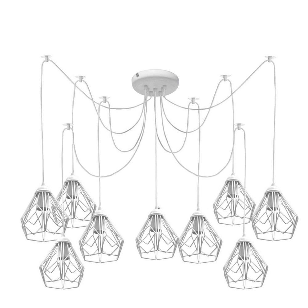 Подвесная люстра паук лофт 9 ламп Е27 белая Milan NL 538-9 W Одесса - изображение 1