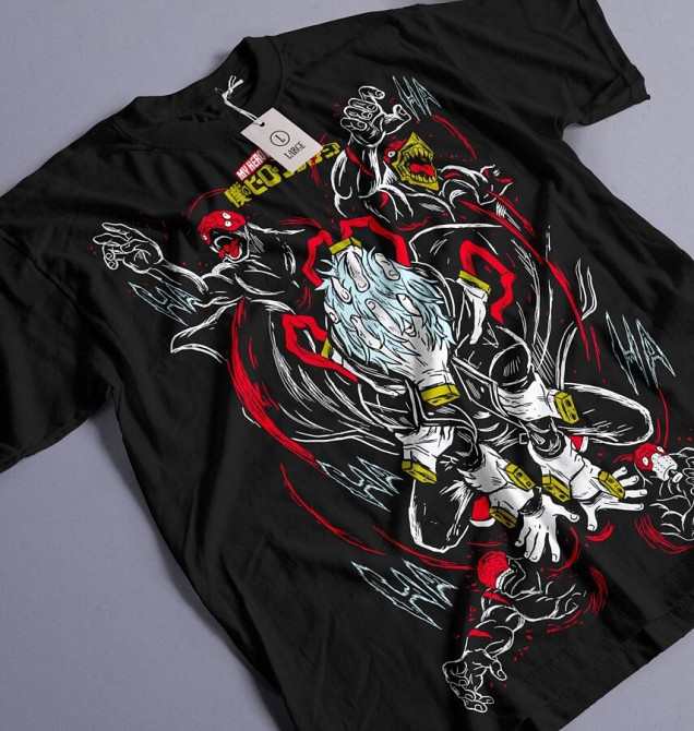 Футболка з аніме принтом Моя геройська академія оверсайз (S/M/L) Чорний AnimeJ0877 Дніпро - фото 1