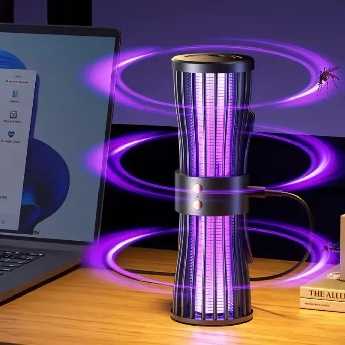 Бесшумная лампа-ловушка для комаров, ночник, зарядка через USB, LY-936 Коломия - фото 3