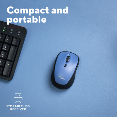 Мишка Trust Yvi+ Silent Wireless/Bluetooth Dark Blue (25514) Вінниця - фото 2